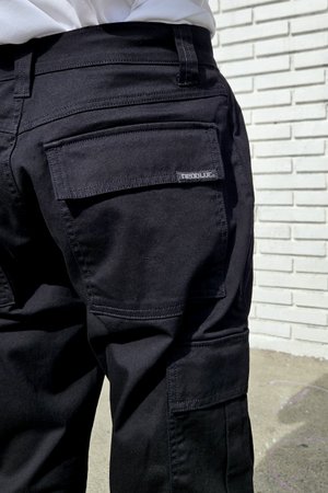 Black Cargo Jogger Pants — Neo Blue Jeans – Made-in-USA Baggy Denim