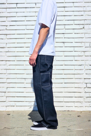 【SHADOW_BLACK】NEO BLUE / Baggy Cargo Shadow Black Cargo Pants — Neo Blue Jeans – Made-in-USA Baggy Denim