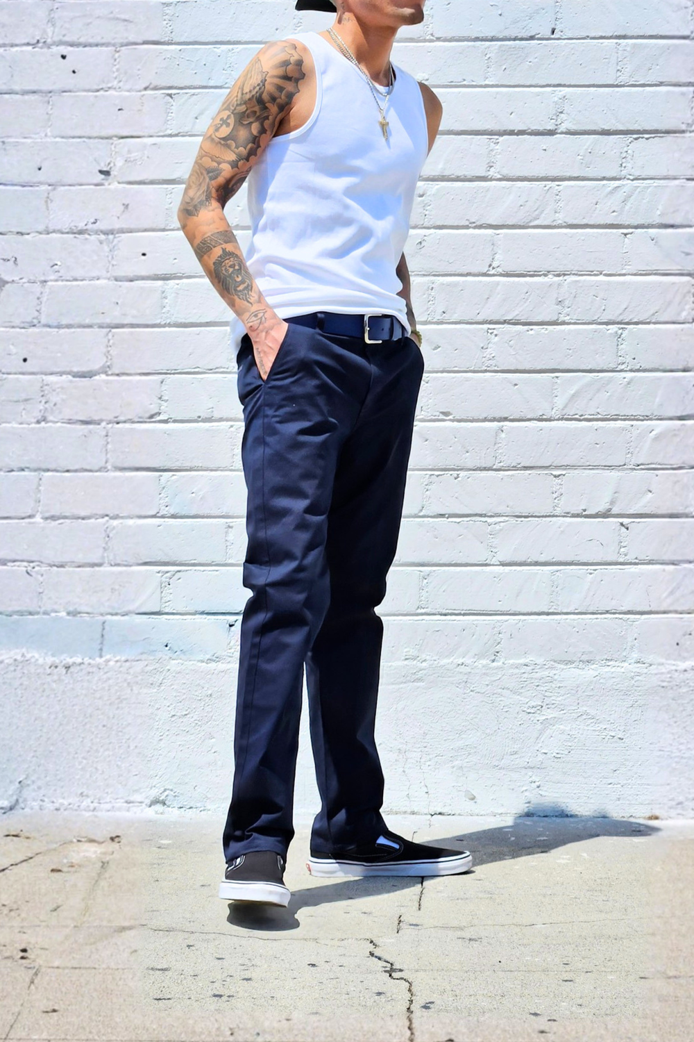 Navy Chino Pants — Neo Blue Jeans – Made-in-USA Baggy Denim