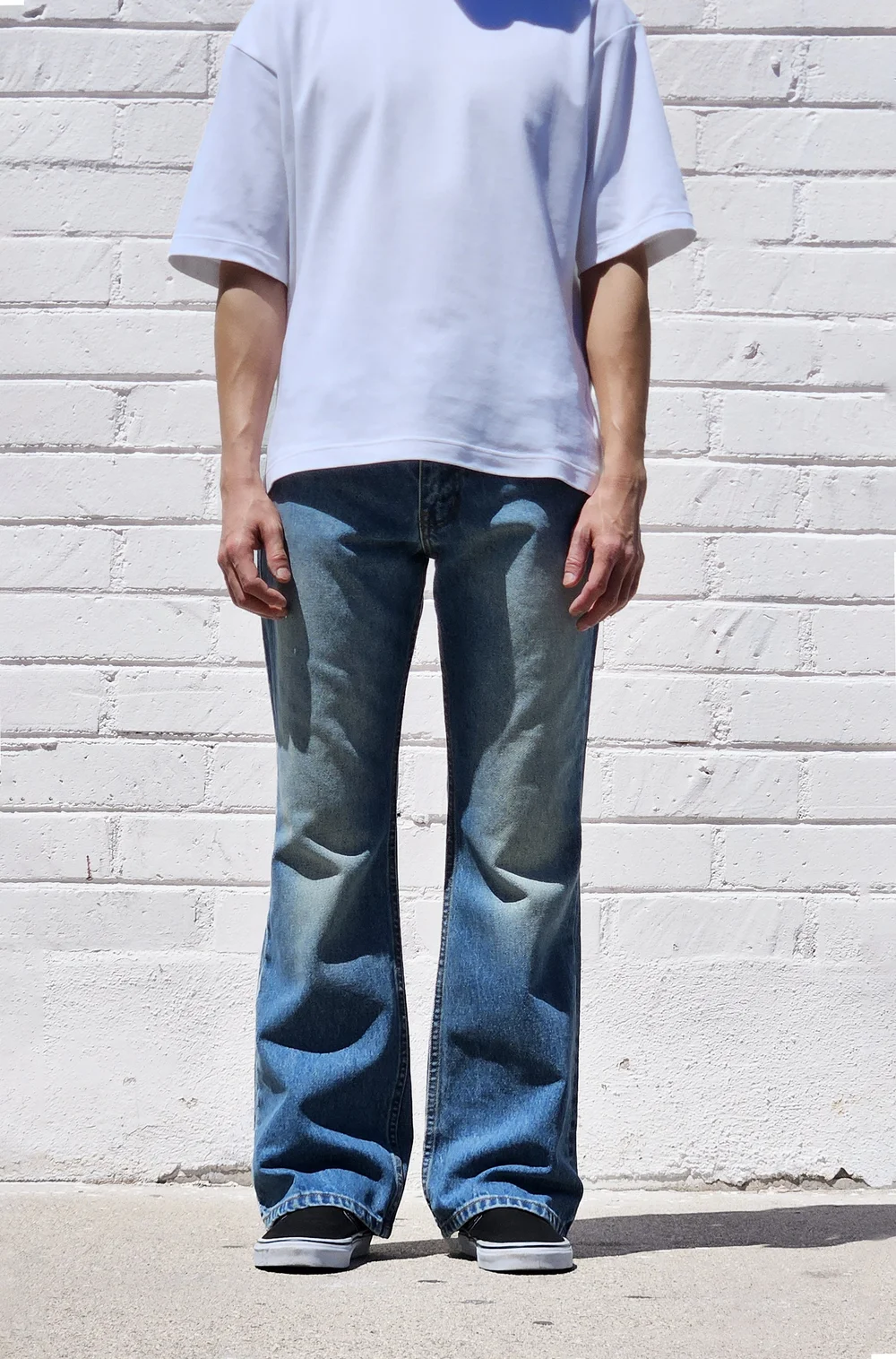 Flare Baggy Denim Light Blue Fade — Neo Blue Jeans – Made-in-USA