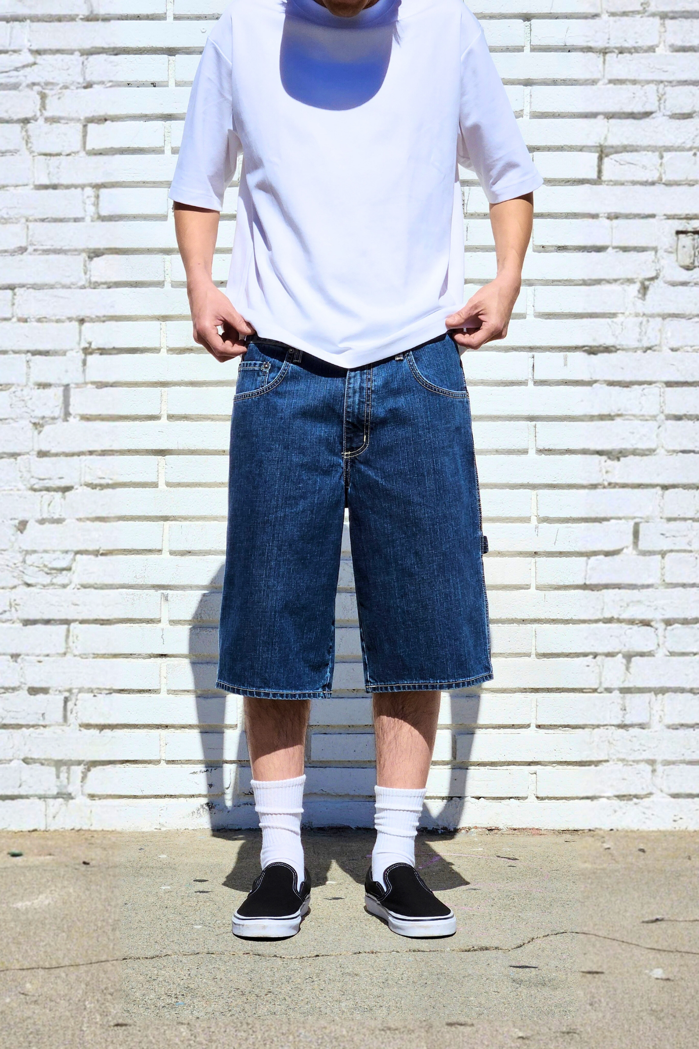 Stone Dark Blue Carpenter Denim Shorts