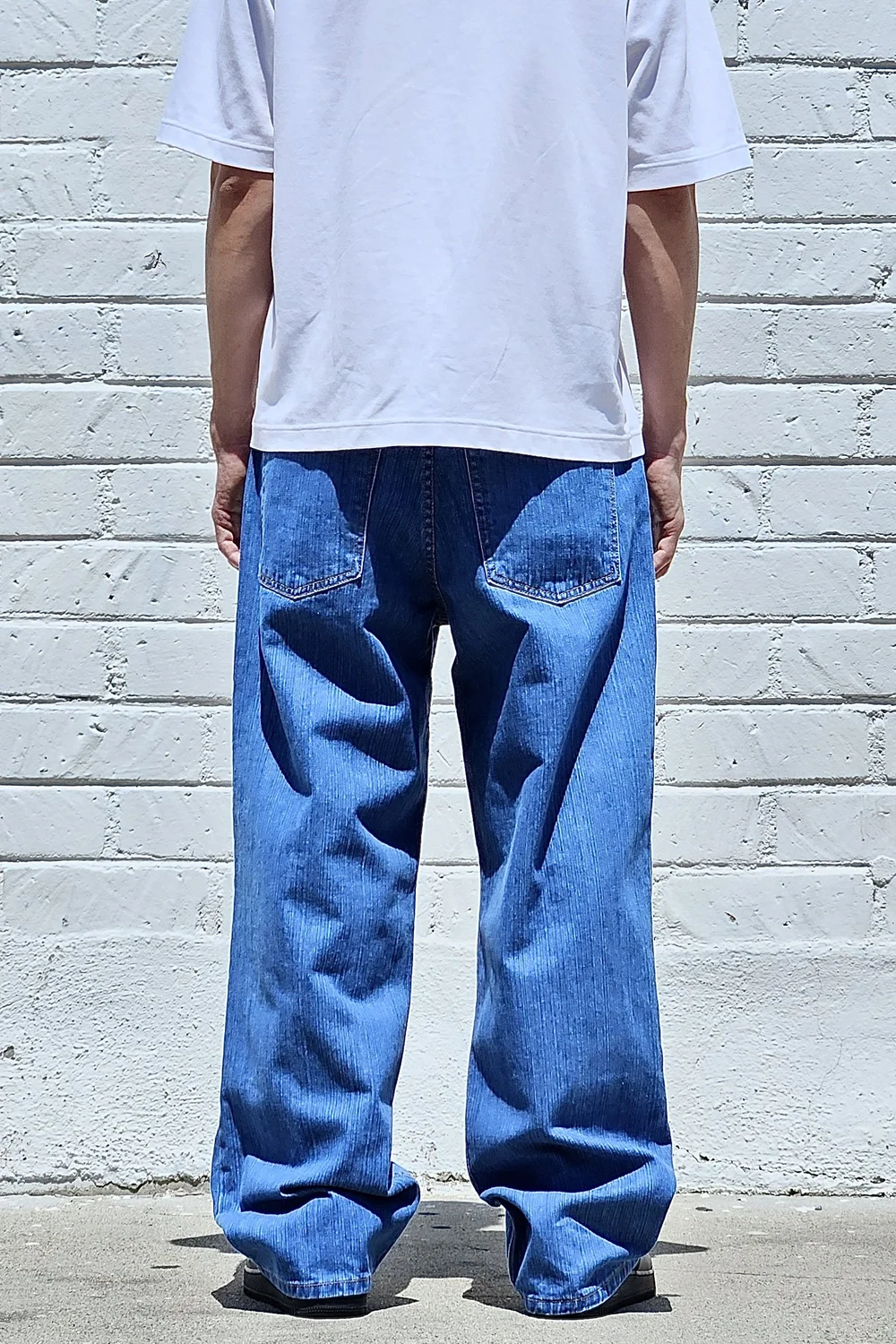 Vertical Medium Blue Baggy Jeans — Neo Blue Jeans – Made-in-USA