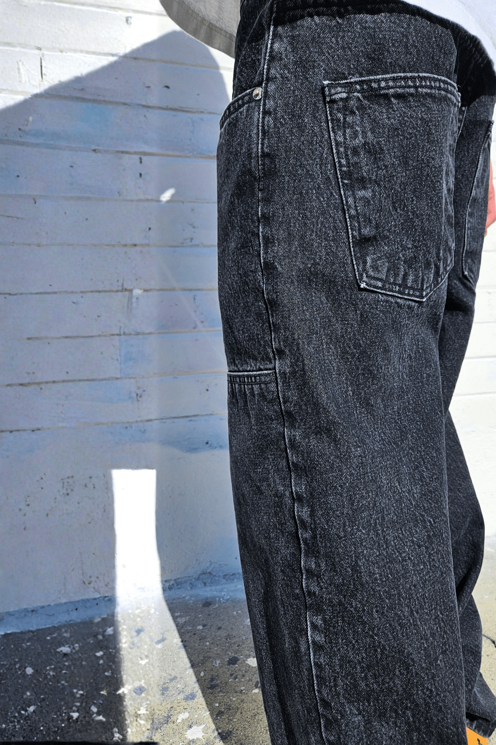 Vintage Black Double Knee Baggy Jeans — Neo Blue Jeans – Made-in