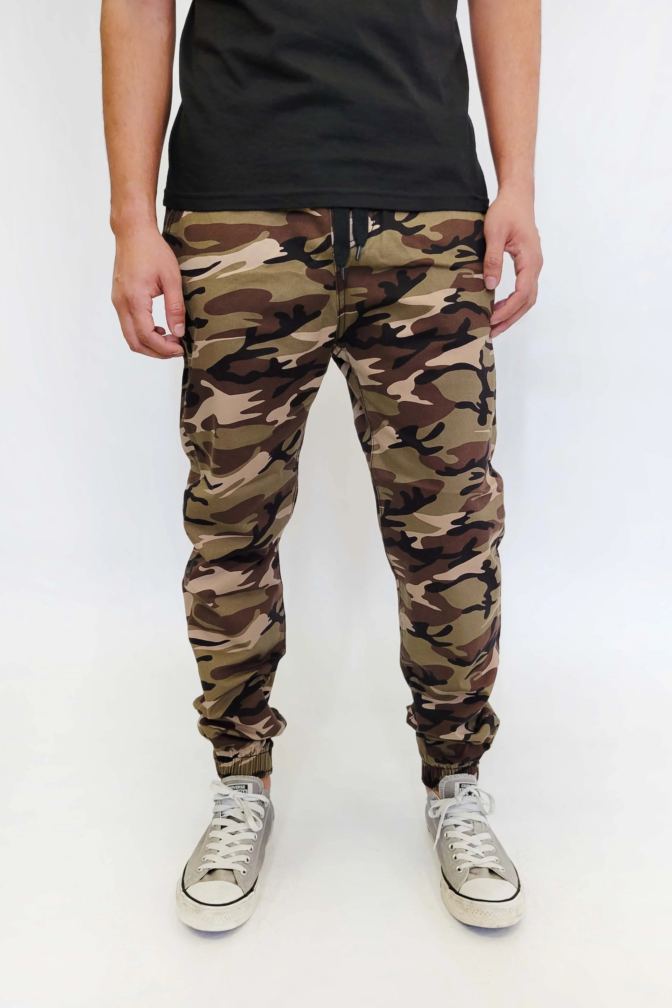 Camo Khaki Joggers Front View