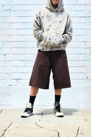 Brown Baggy Denim Shorts | Men's Longline Jean Shorts — Neo Blue