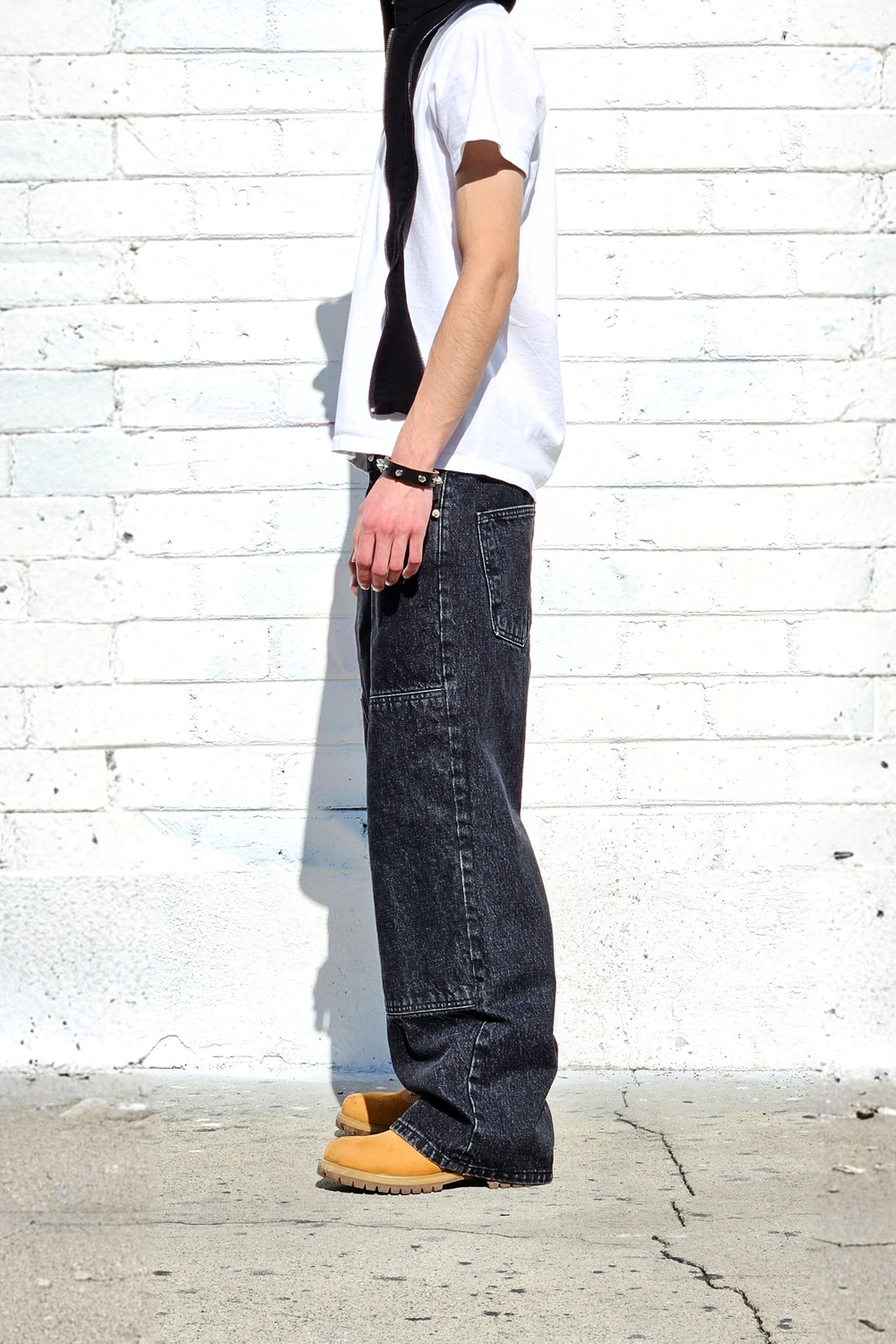 Vintage Black Double Knee Baggy Jeans — Neo Blue Jeans – Made-in