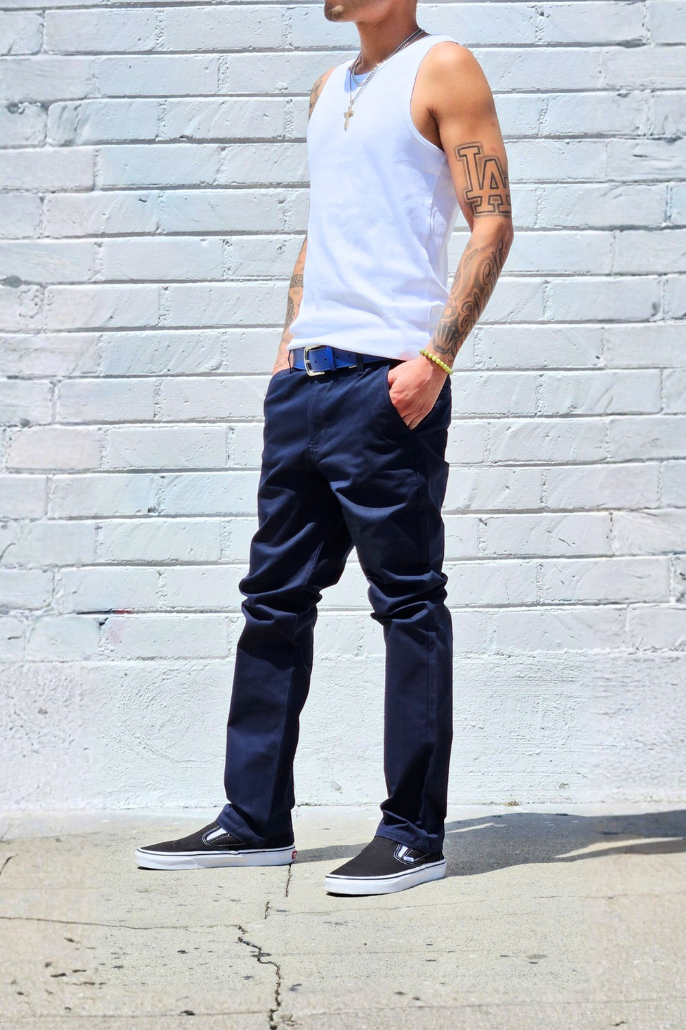 Navy Chino Pants — Neo Blue Jeans – Made-in-USA Baggy Denim