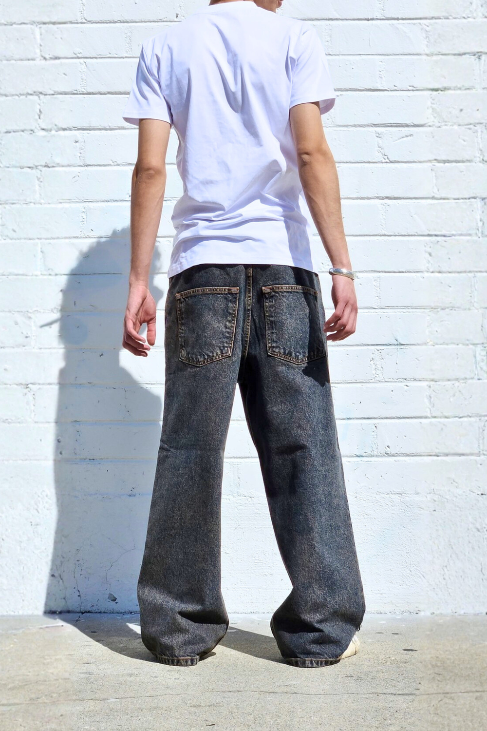 Brown Tinted Medium Blue Super Baggy Jeans — Neo Blue Jeans – Made