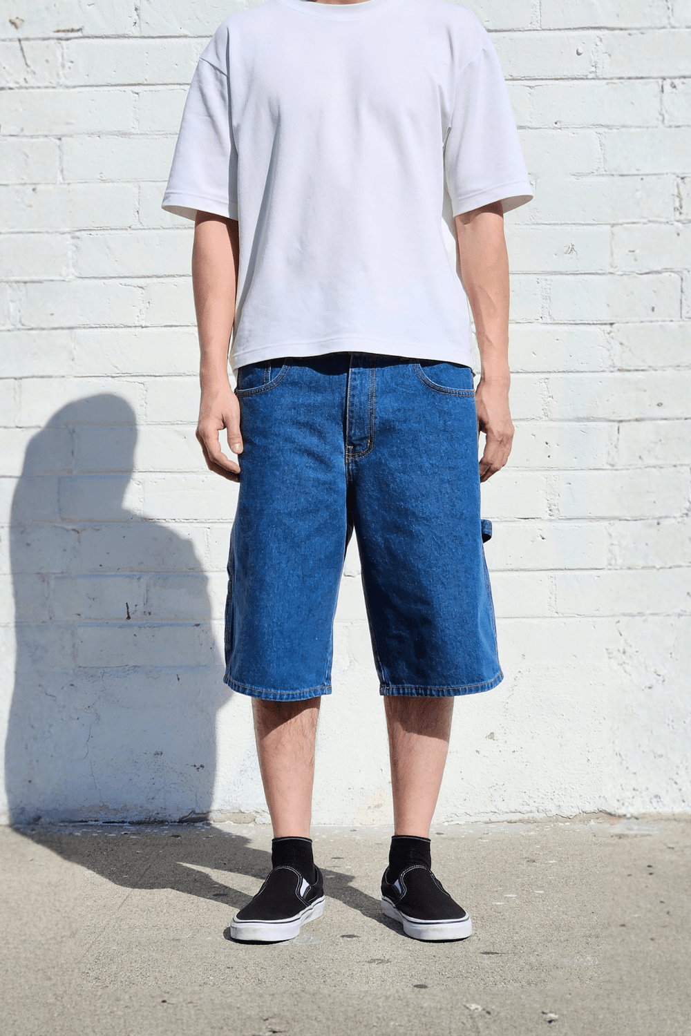 Medium Blue Carpenter Denim Shorts — Neo Blue Jeans – Made-in-USA