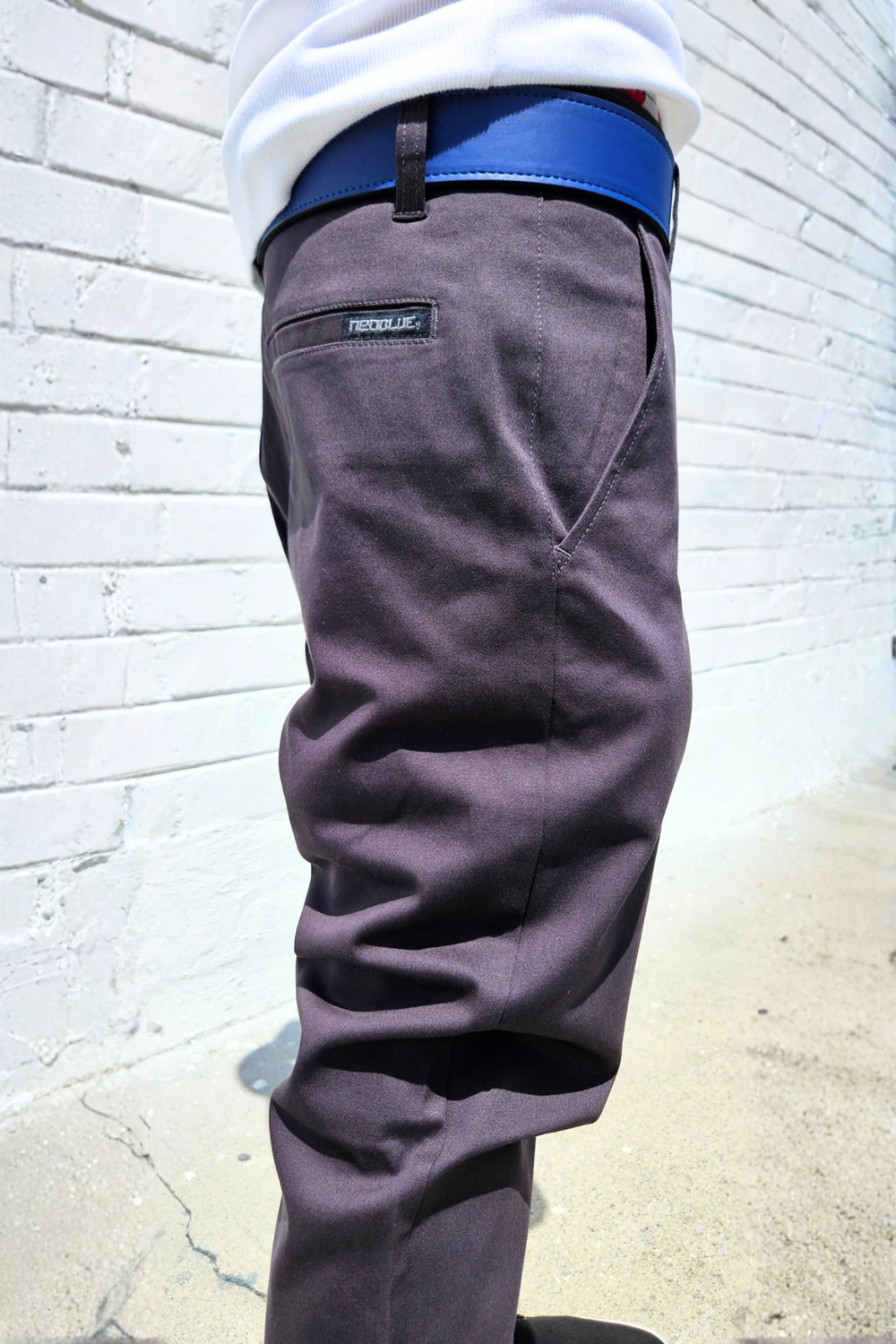 Charcoal Chino Pants — Neo Blue Jeans – Made-in-USA Baggy Denim