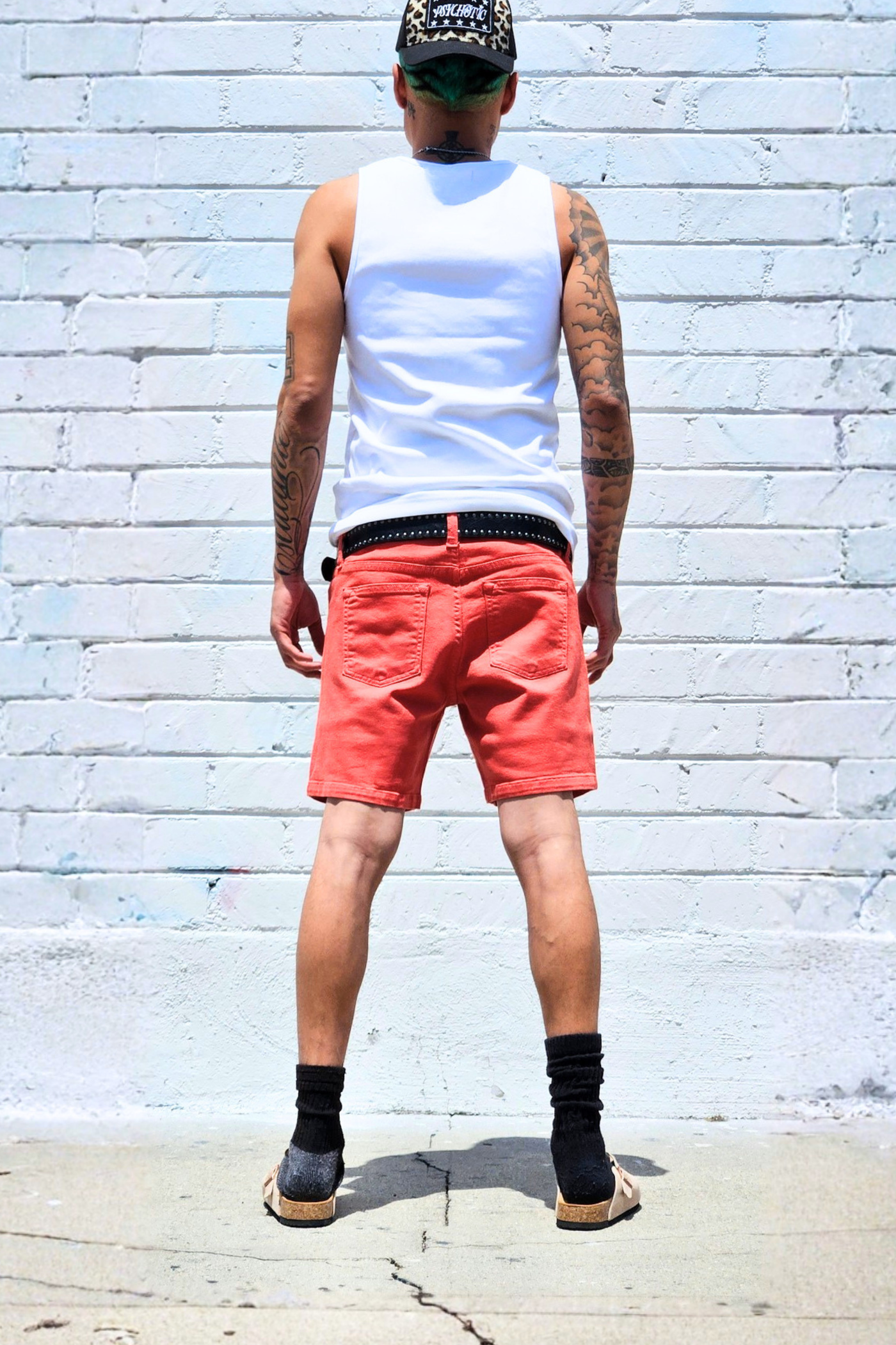 Coral short shorts for men with a modern fit.