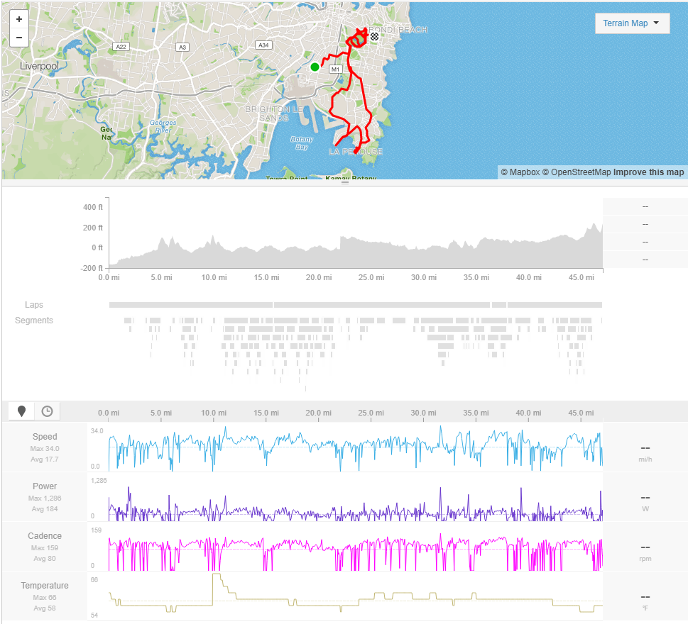 Metrics displayed for the user on their activity