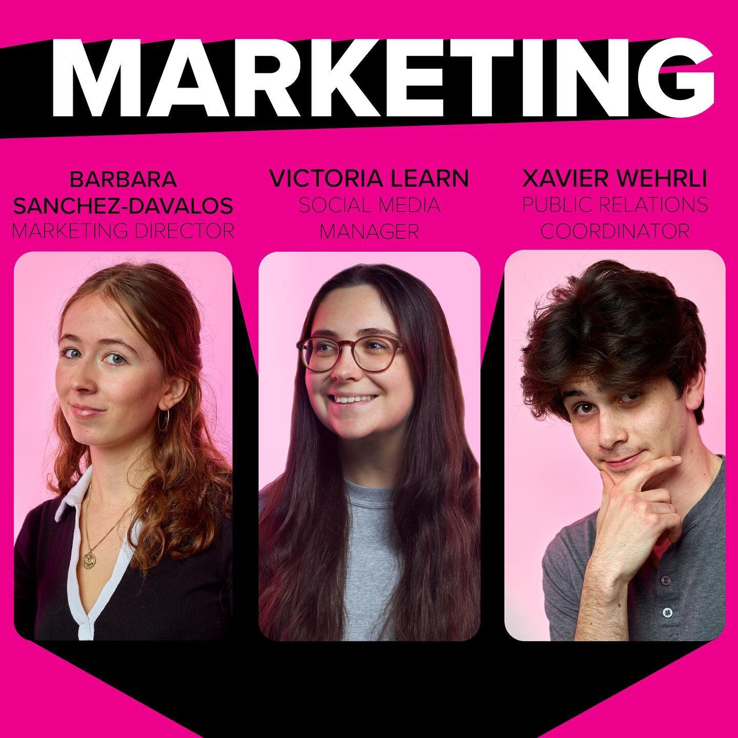 Day 6 Already? MARKETING 🔊🔊

Barbara, our Marketing Director is creating our campaigns and marketing strategies, from print, to online, to merchandise. She&rsquo;s making sure we are consistent across all platforms!
Our Social Media Manager, Victor