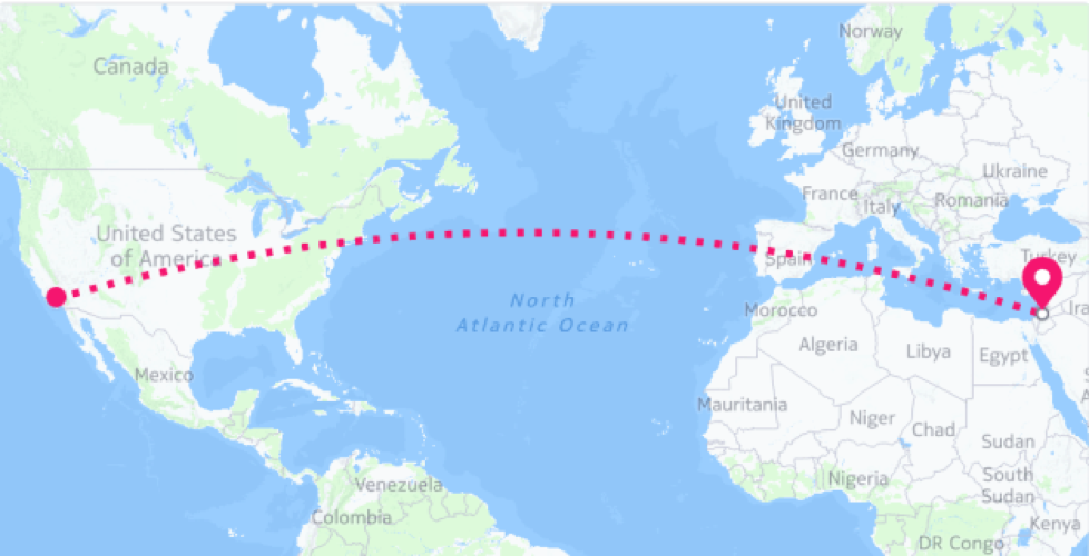 The total flight time from LAX to Amman, Jordan is around 15 hrs, not including layover time in Paris.