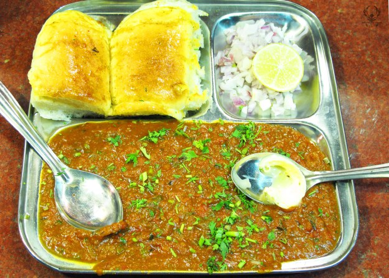 Served on metal trays with bread to mop up the curry, pav bhaji hits the spot!
