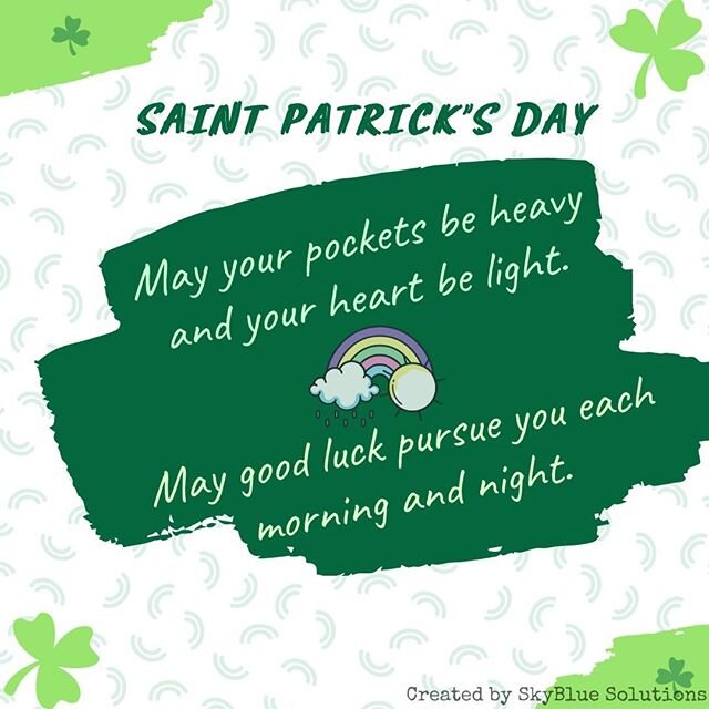 St Patrick's Day is a global celebration of Irish culture. It particularly remembers St Patrick, one of Ireland's patron saints, who ministered Christianity in Ireland during the fifth century. 
#happysaintpatricksday
#stpaddyday
#luckoftheirish
#wea