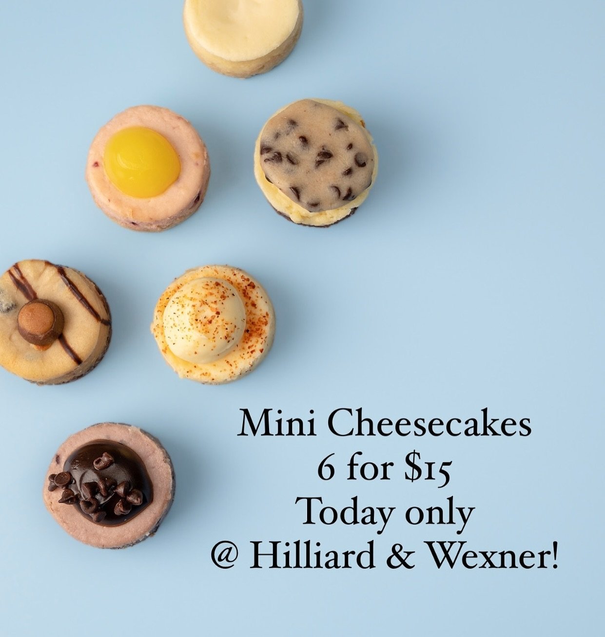 $5 off 6 packs of minis! Run to @centerstreetmarket or @osuwexmed ✨🍰🩵