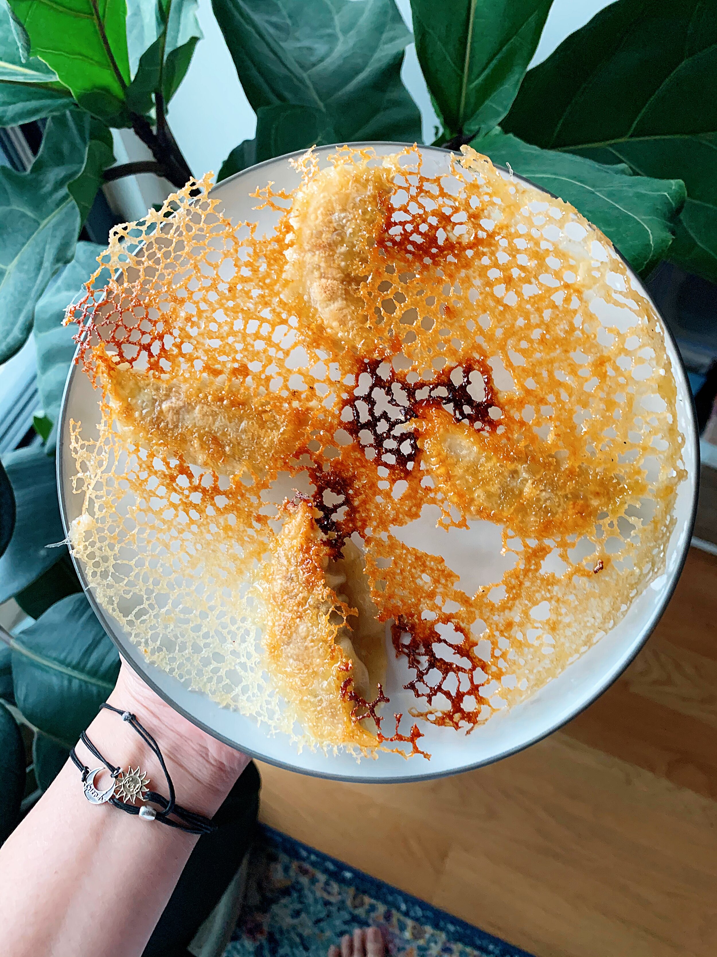 Pork and Cabbage Dumplings with Crispy Skirt