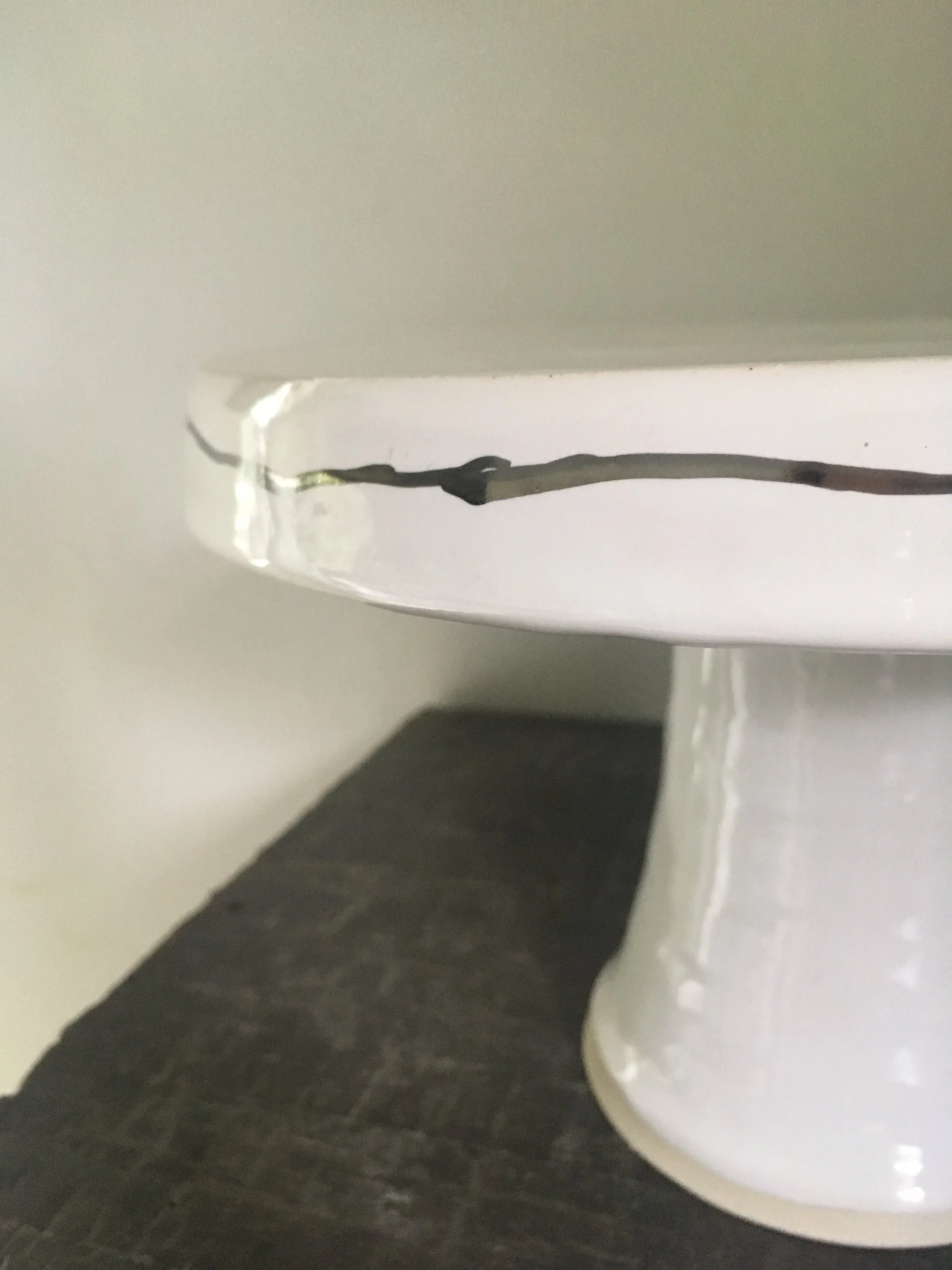 Silver & White Cake Stand