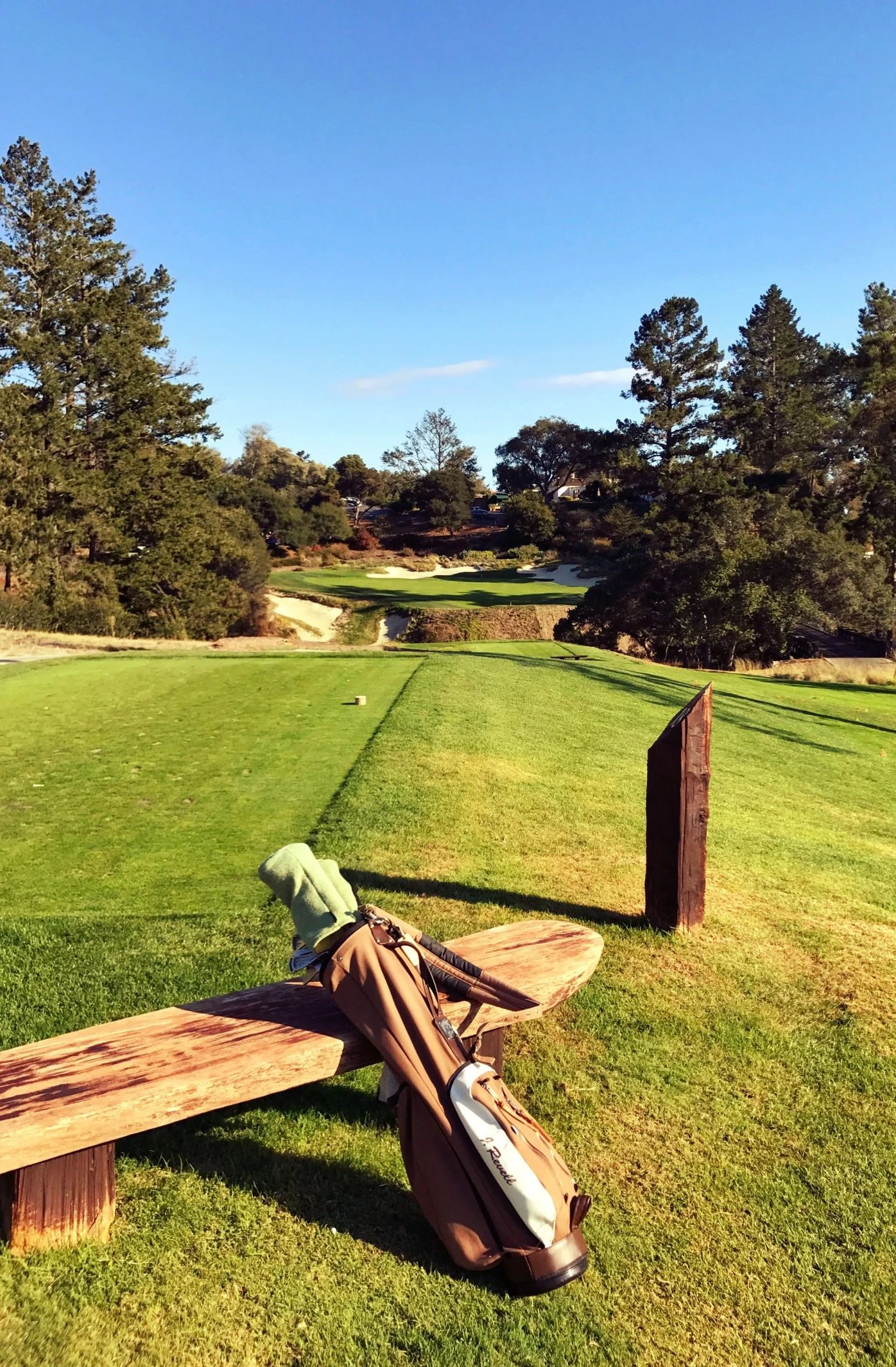 The eighteenth hole at Pasatiempo, a courageous one shotter.