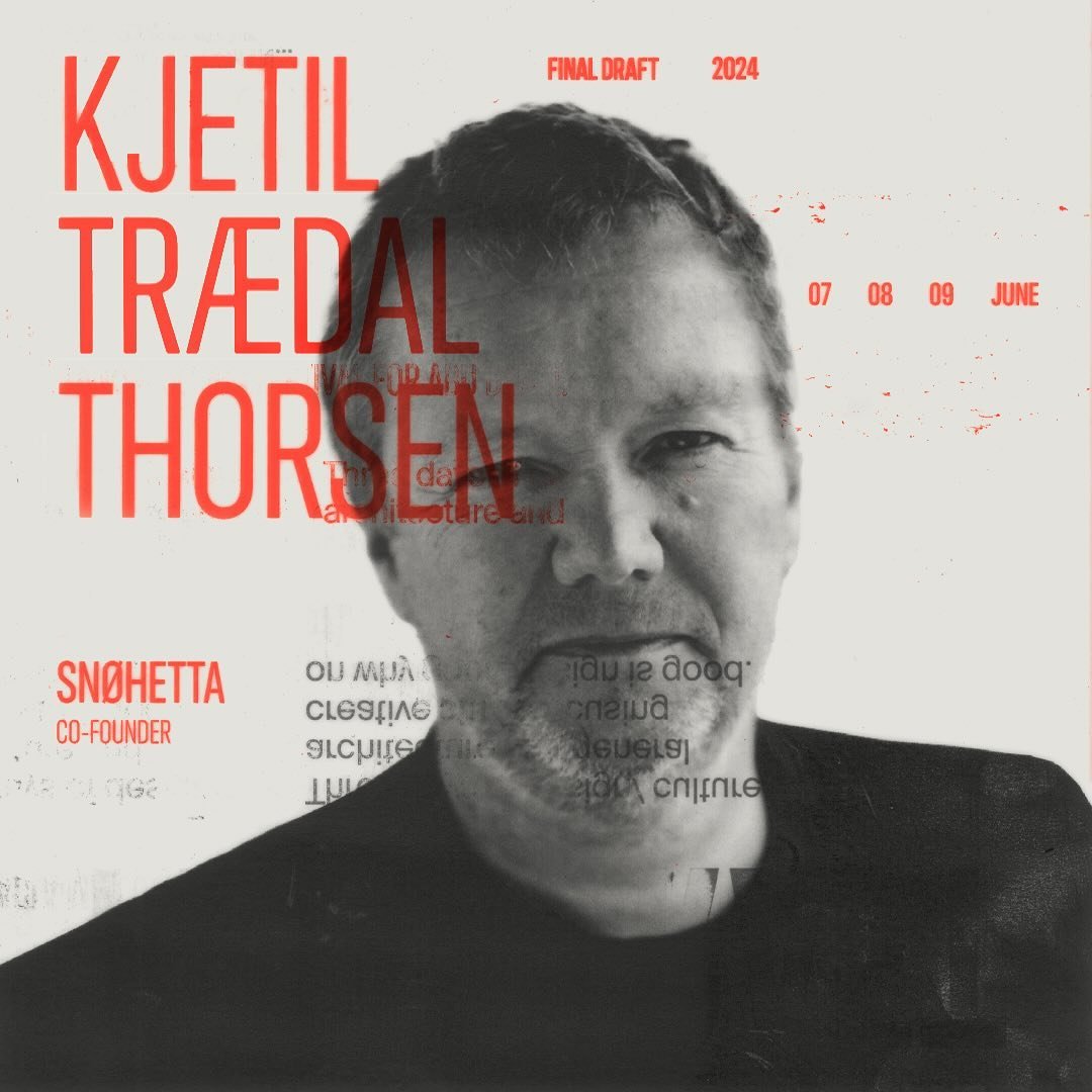 Well this is exciting.
Announcing our first guest speaker at Final Draft 2024, Kjetil Tr&aelig;dal Thorsen, the man who co-founded @snohetta, has helped bring to life many incredible projects all over the globe, is the recipient of some massive award