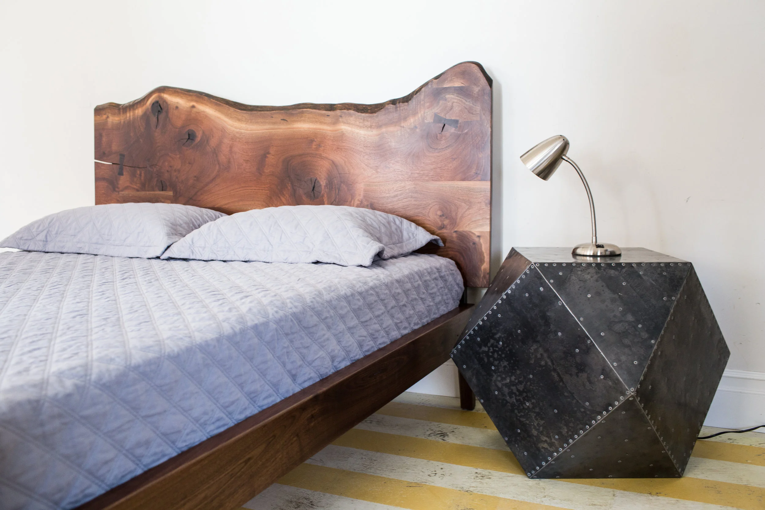 ben-riddering-walnut-dutchman-bed-steel-clad-cubodron-side-table .jpg