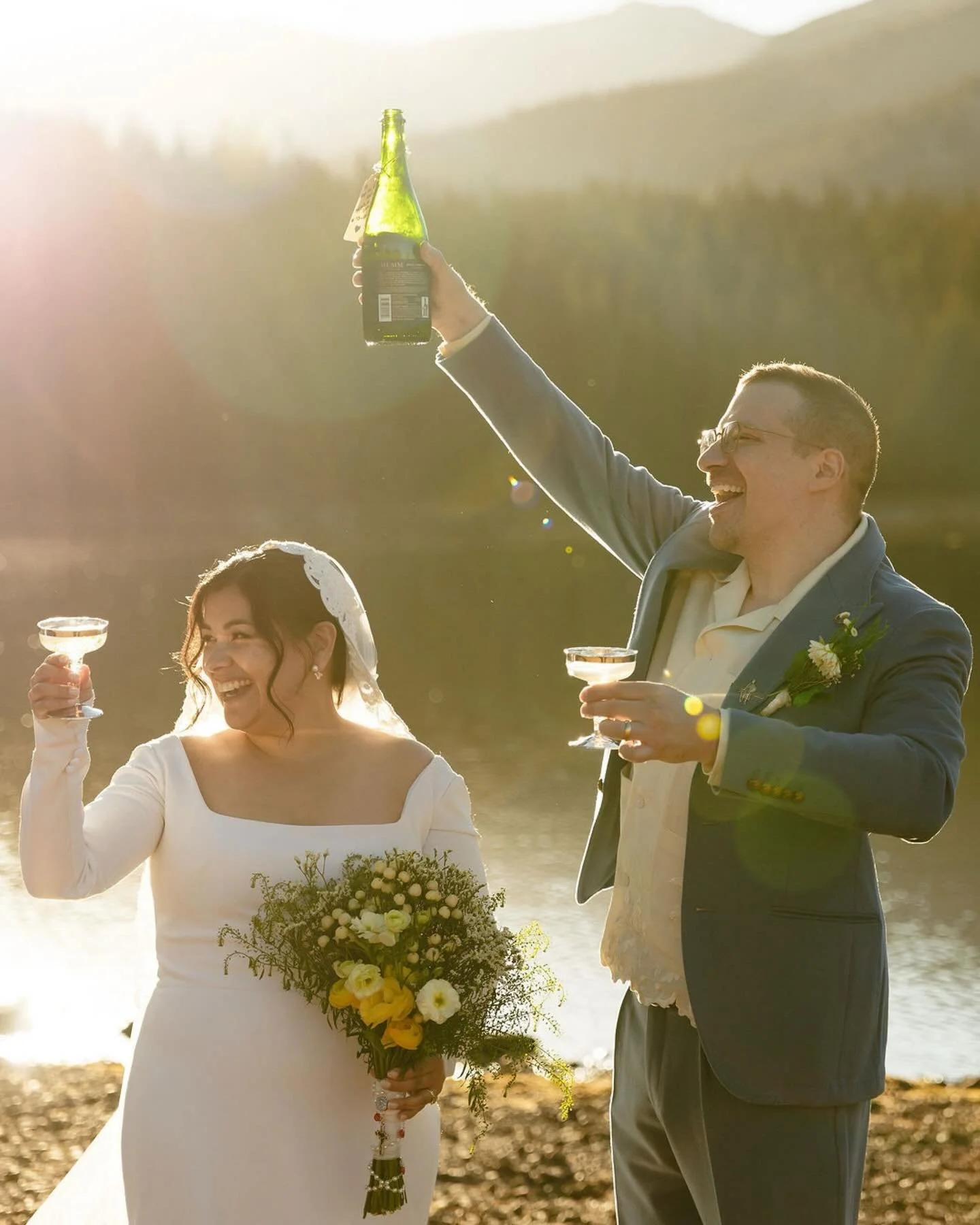 One of those nights that leaves you smiling on the drive home :,) Lupita &amp; Eric brought all of the best energy to this elopement with their closest family. Cheers and laughs were had, a cape was worn, jokes were made, and the fall colors surround