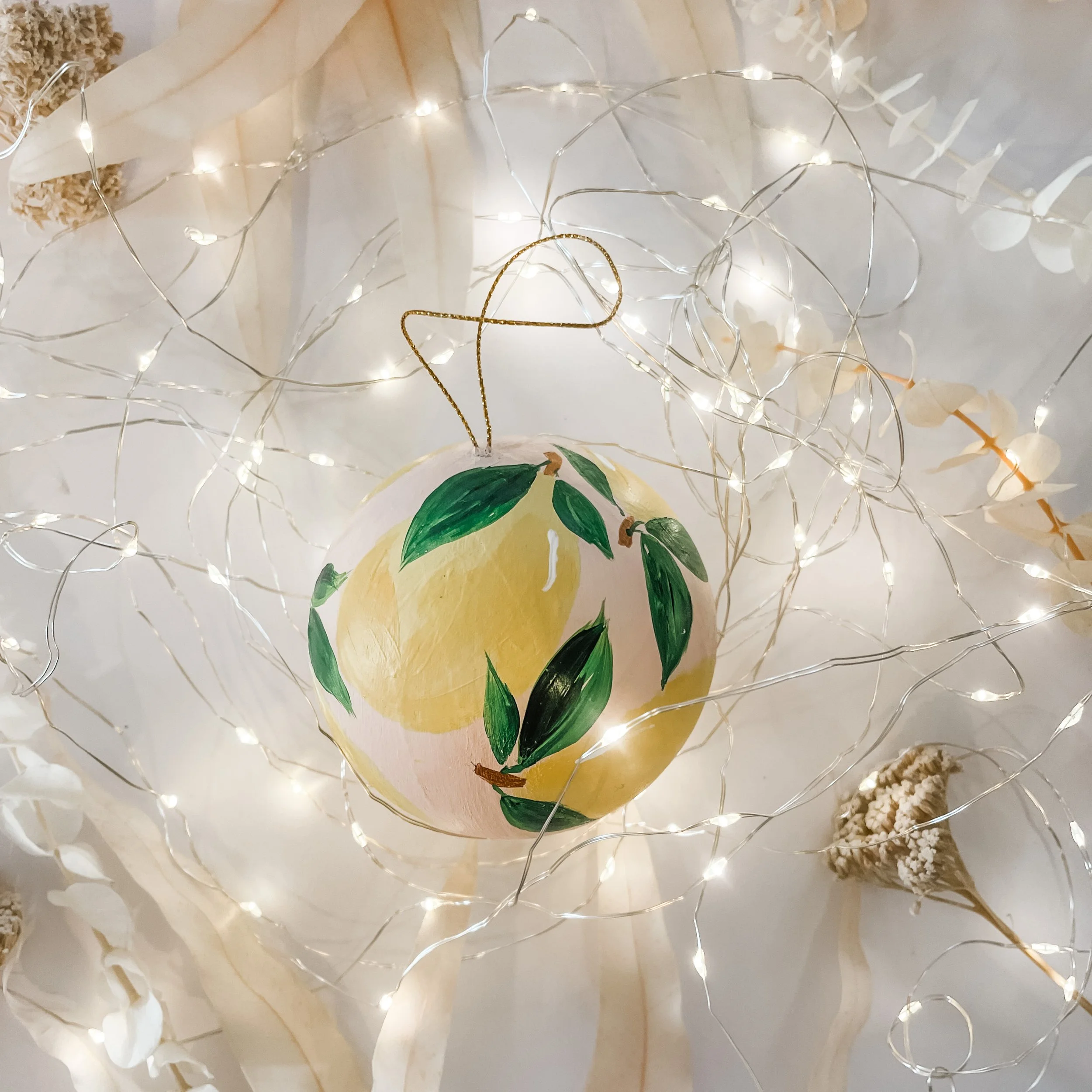 Lemons Hand-Painted Ornament