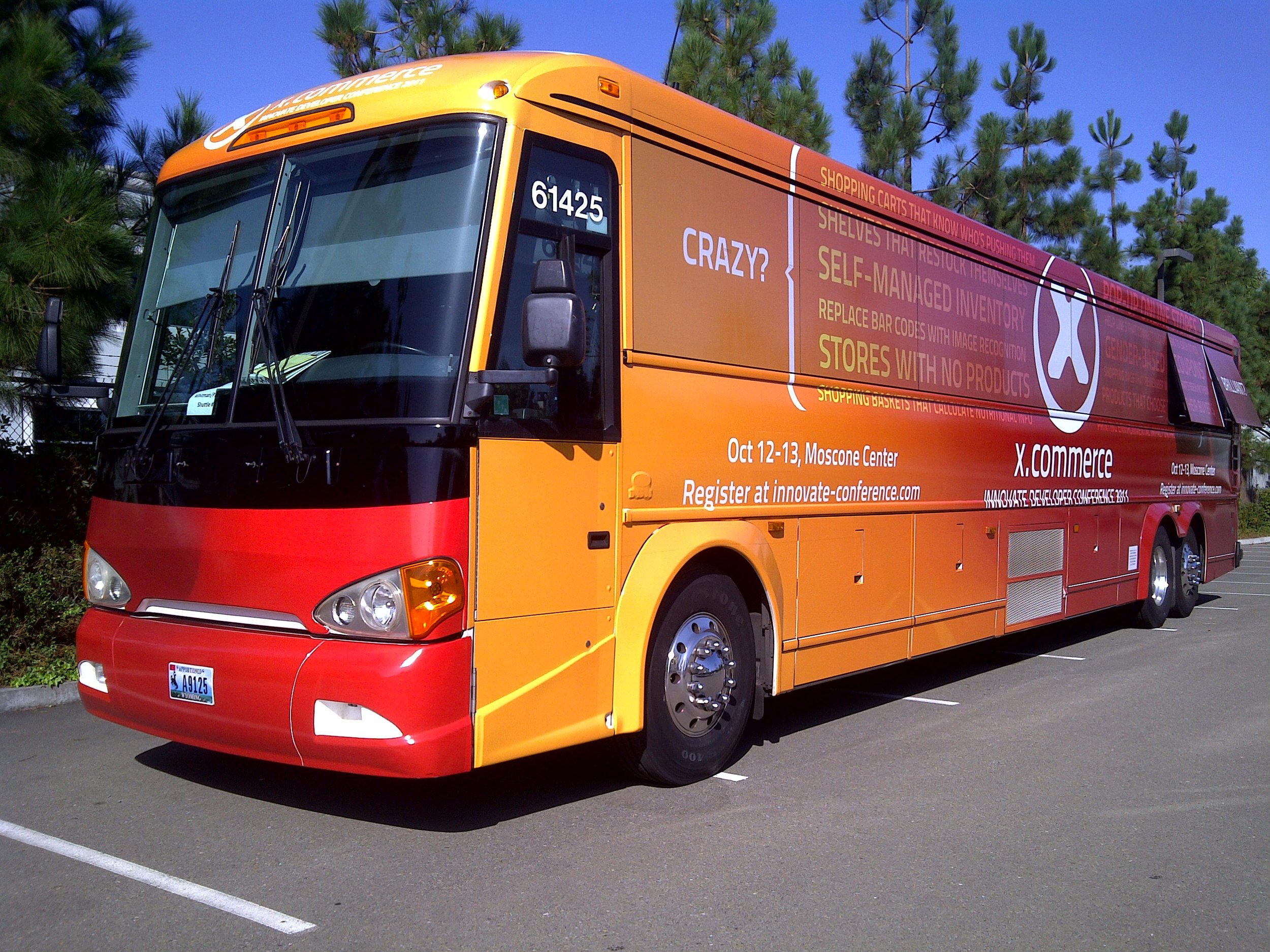 We skinned the PayPal corporate bus, which made daily runs from SF to the headquarters in San Jose. 