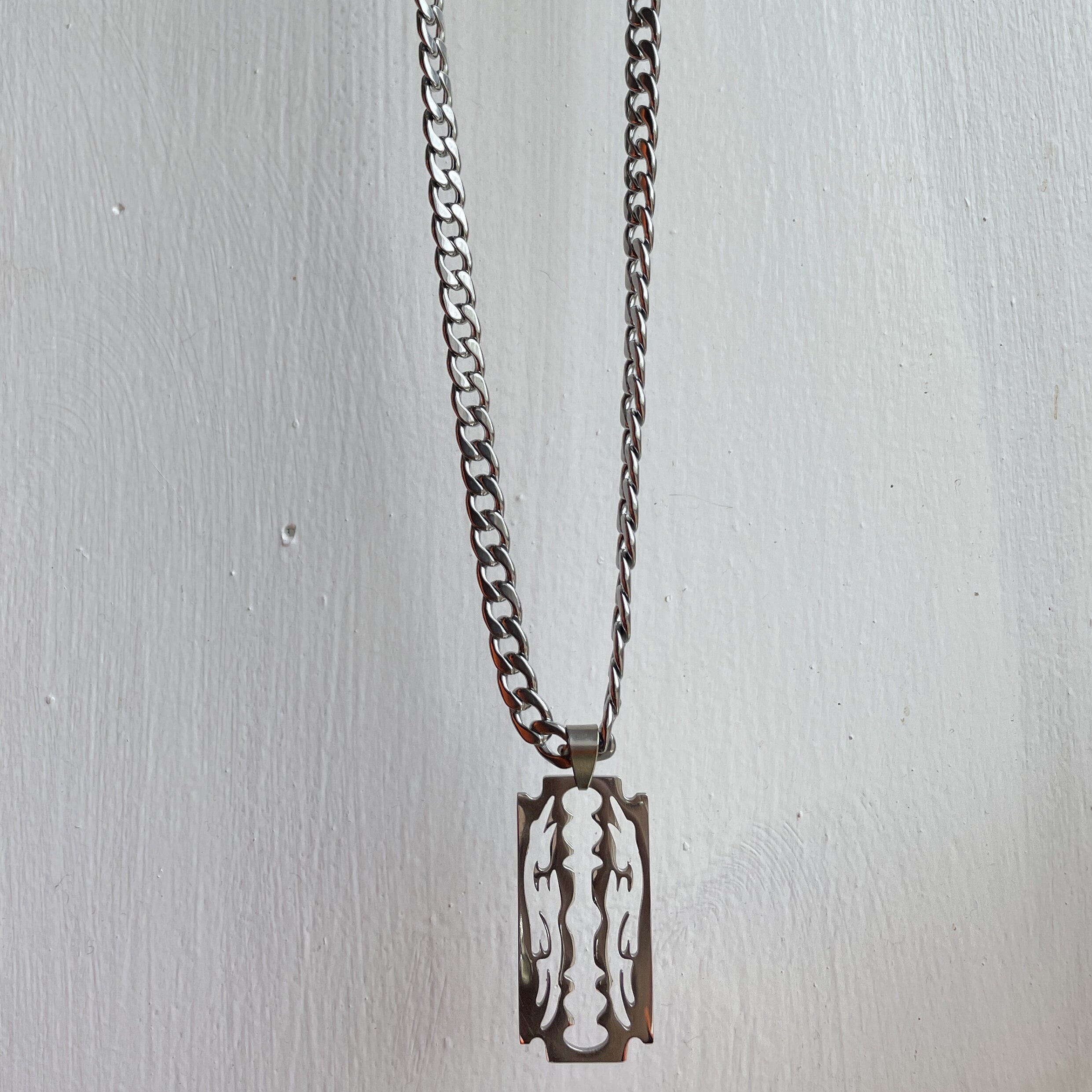 Razor Blade Sterling Silver Necklace
