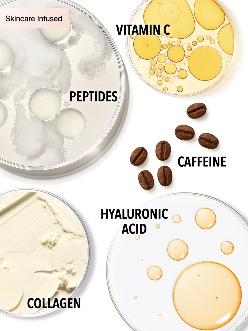 cbm. skincare infused concealer, peptides, collagen, hyaluronic acid, caffiene eye concealer