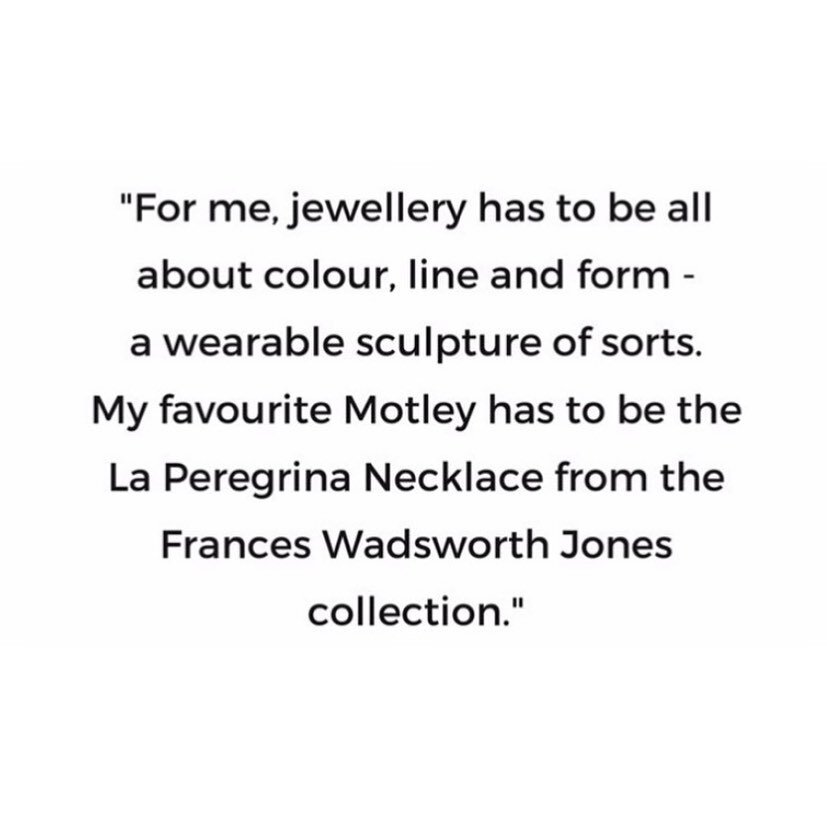Lovely interview with Marcelle Joseph ( @marcelle.joseph )- independent curator, art collector and FWJ X @motley fan - as part of the new &lsquo;Motley Curators&rsquo; series. Having worn her La Peregrina for Inauguration Day last month, Marcelle rif