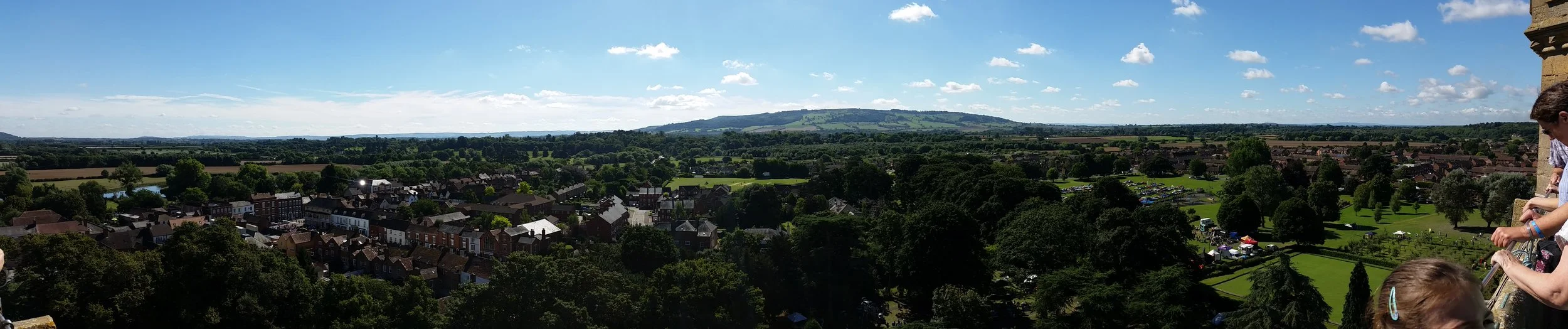 Bredon hill seen from the top of pershore abbey tower