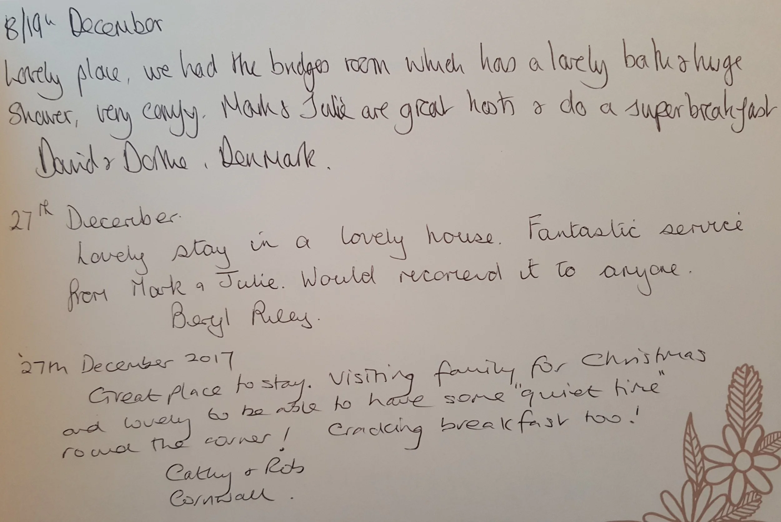 fantastic service from mark and julie.
