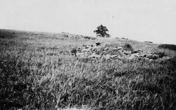 Remains of cabins used by the 31st Virginia on Allegheny Mountain. (Roy Bird Cook Collection)