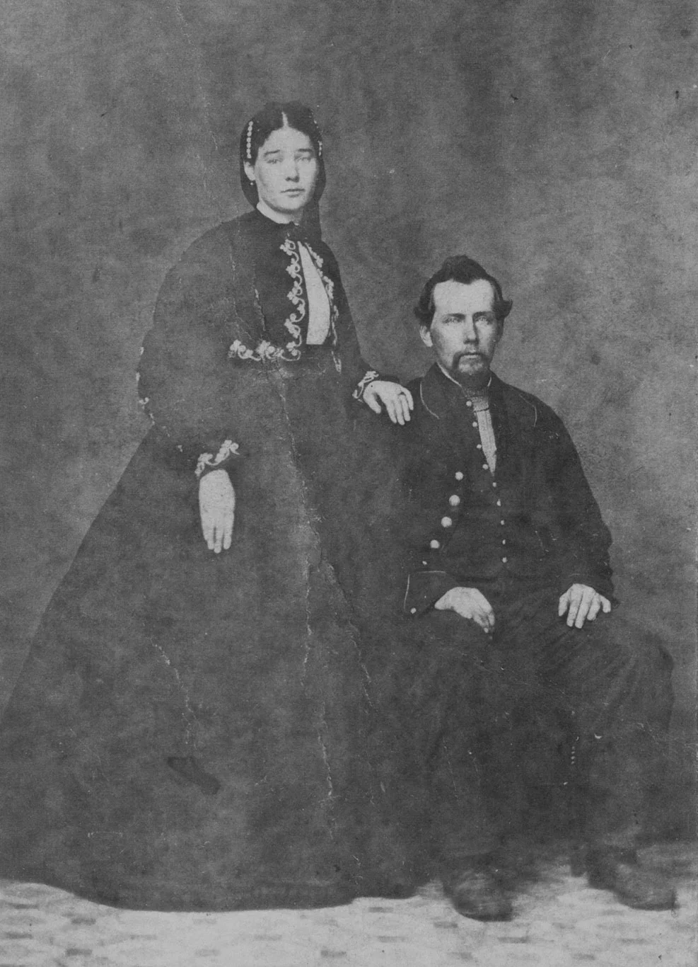 Pvt. Abraham Burgner and wife, Co. I, 82nd Ohio. (Richard and Alma Fink Collection)