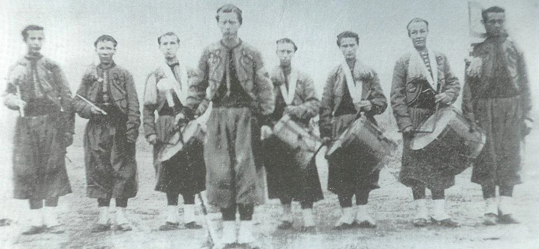 Principal George F. Williams and fellow field musicians. (Brainard)