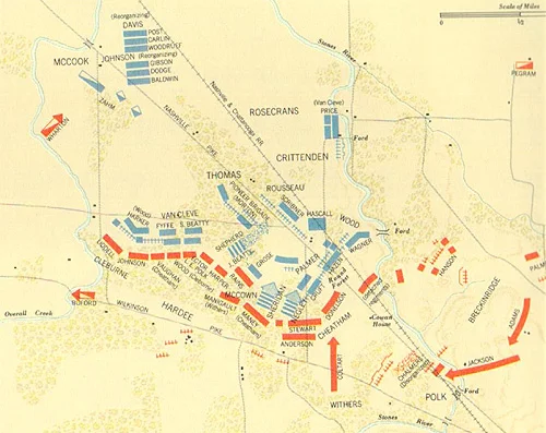 Figure 6: The Battle of Stones River, where the Pioneer Brigade distinguished itself in battle.