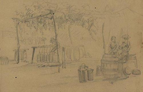Detail from “Harrison’s Landing” by Alfred Waud (6)