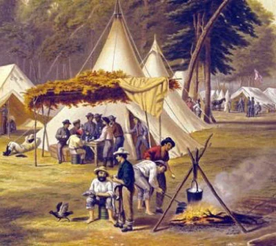 Detail from “Confederate Camp” lithograph based on painting b Conrad Wise Chapman in 1861. (14)