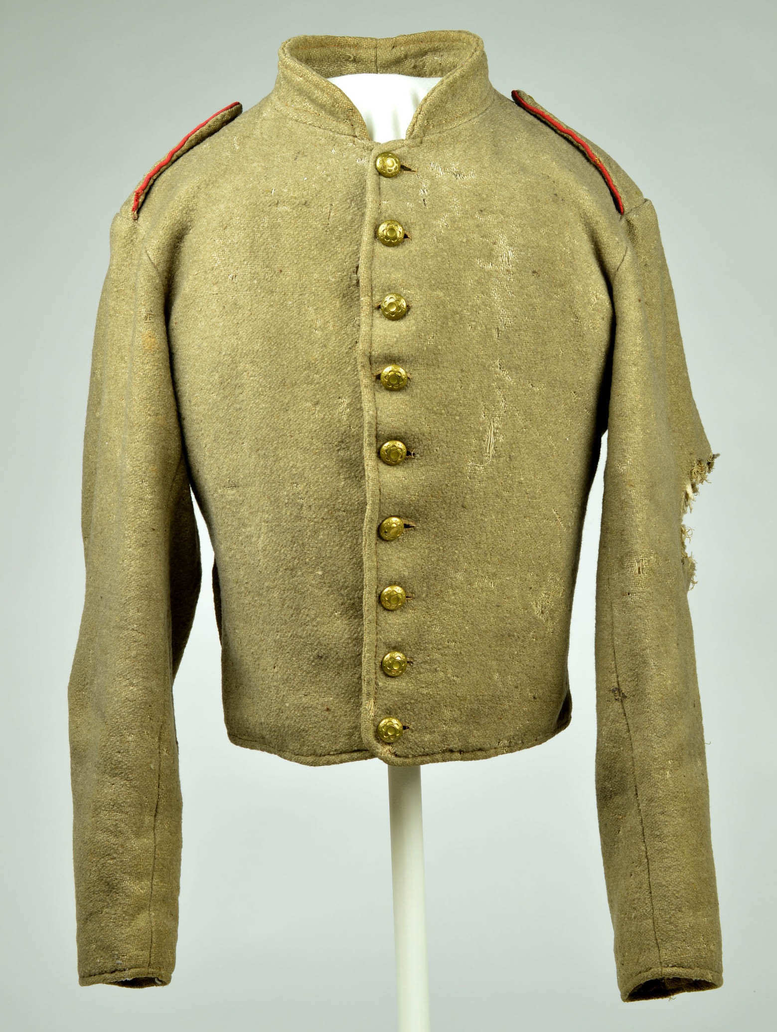 US Civil War CS ARTILLERY Red Piping Trim Grey Wool Shell Jacket All Sizes! 