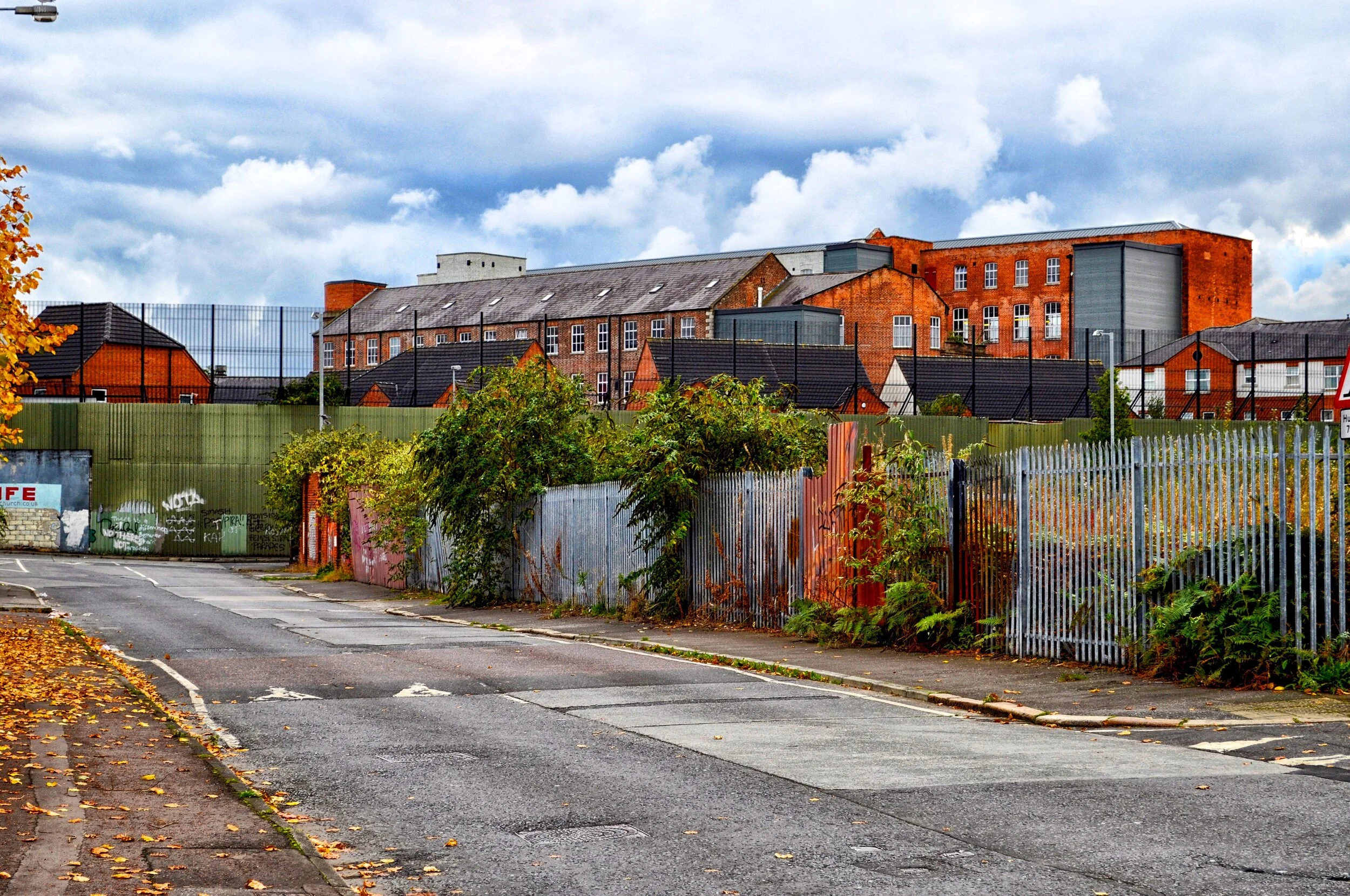 A section of “Peace Wall “ in Belfast