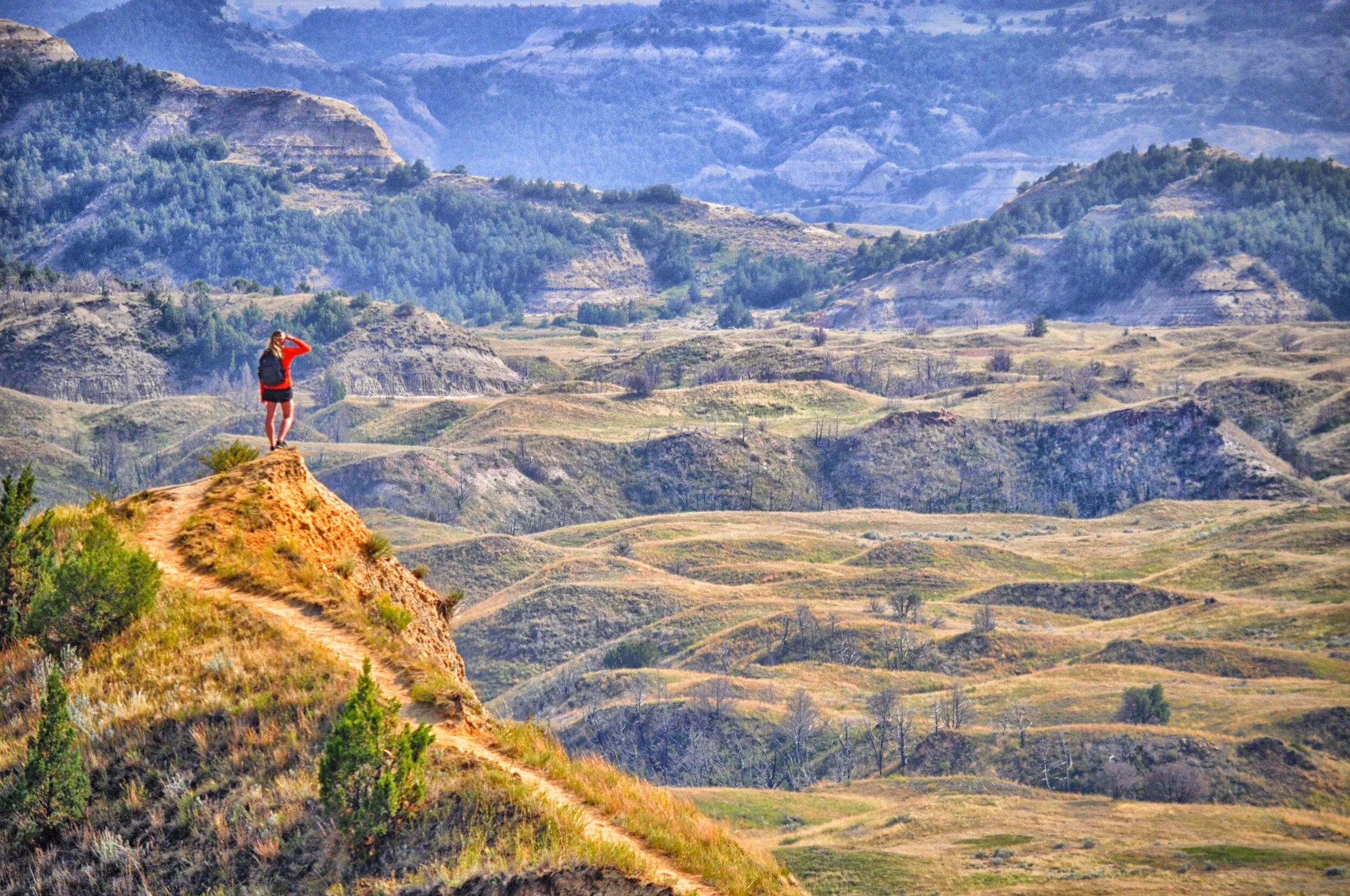 Kayla, looking over Theodore Roosevelt National Park