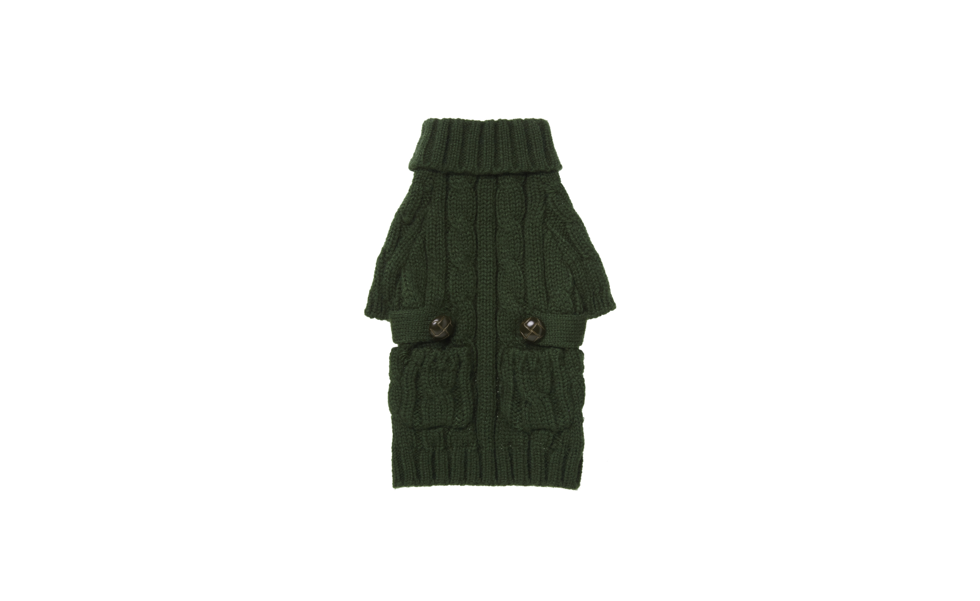 Pocket Cable Knit Green Sweater