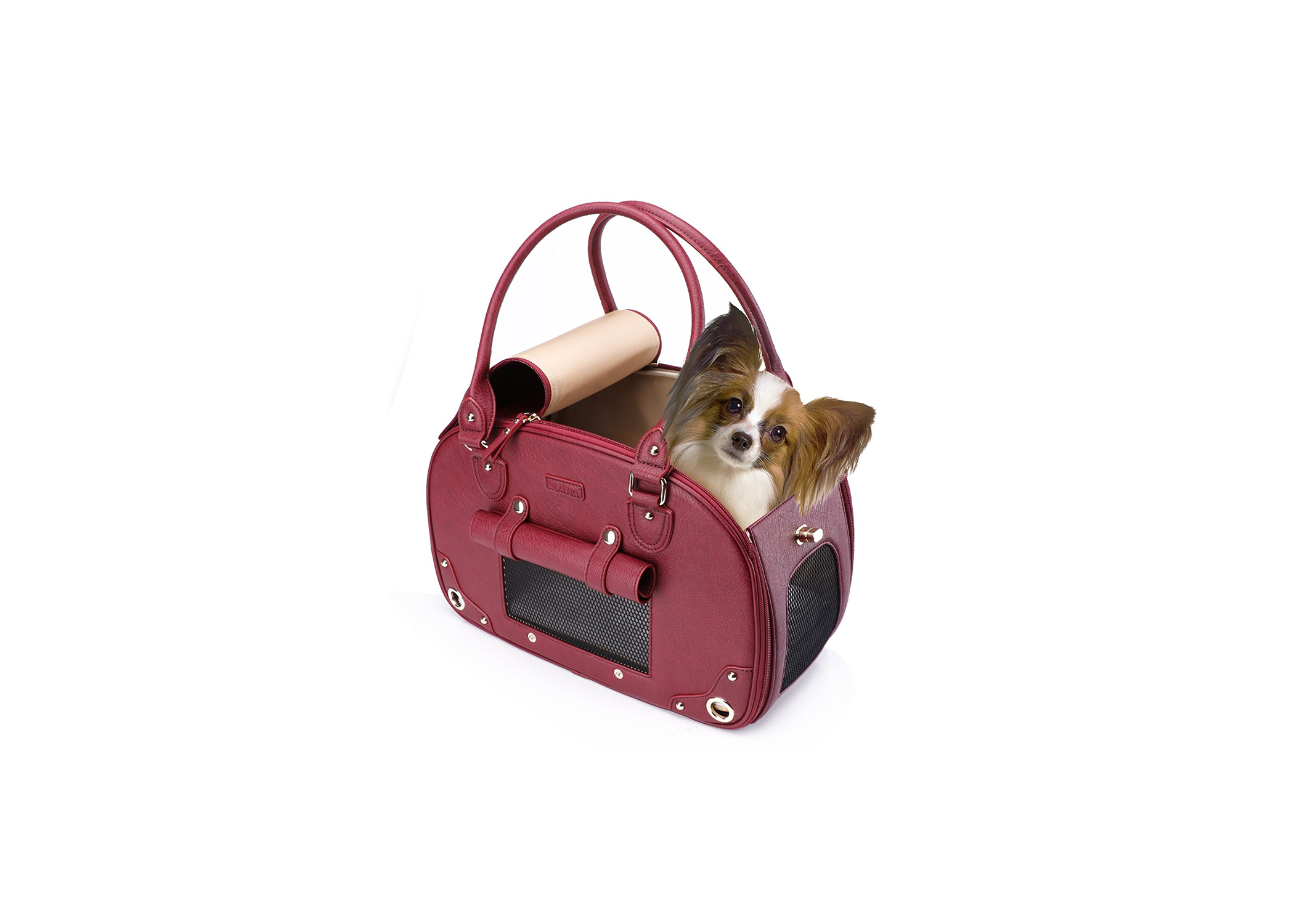 PetsHome Leather Dog Carrier