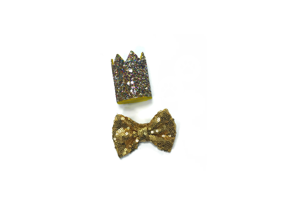 Dog Bow Tie and Crown Set