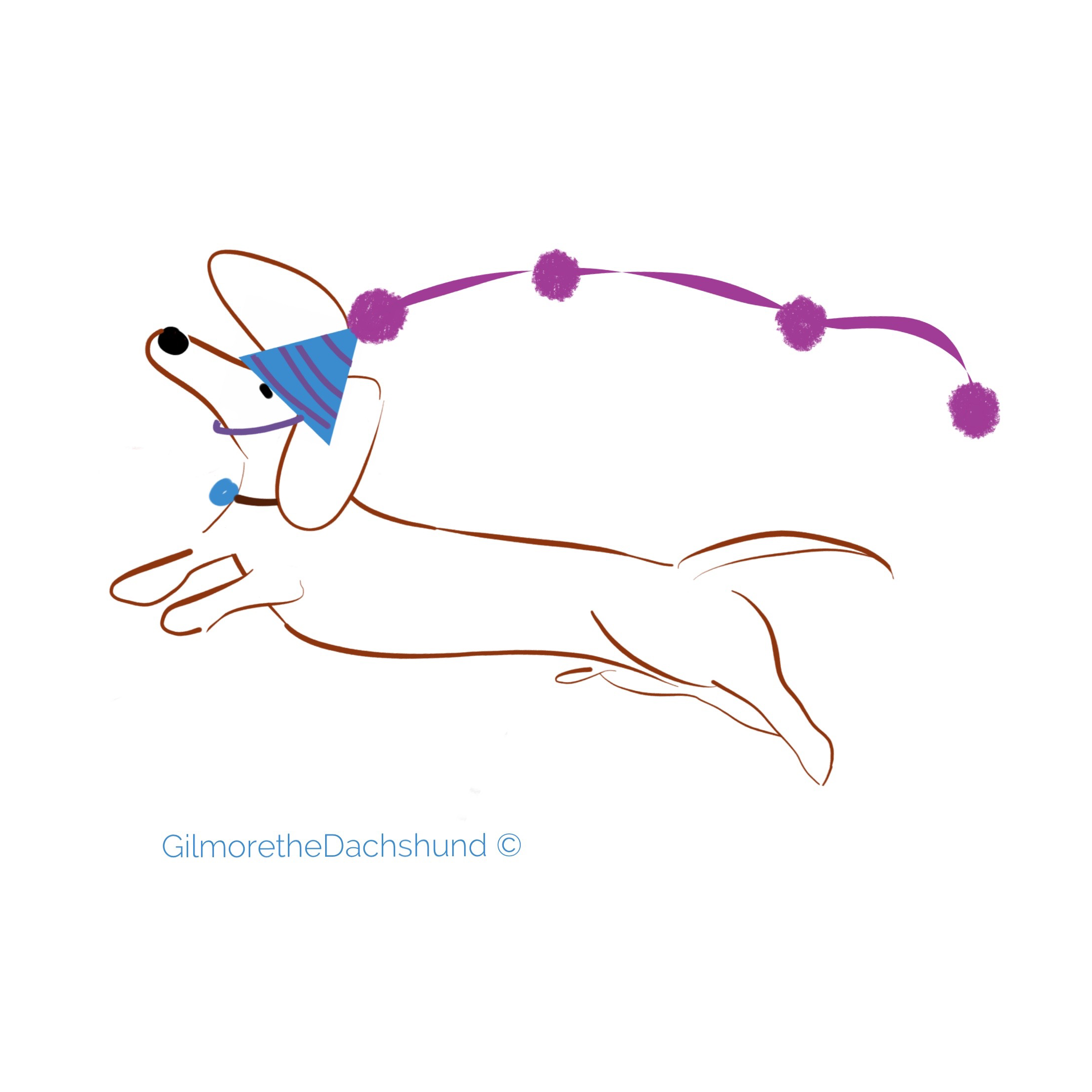  Illustration of Gilmore the Dachshund© 