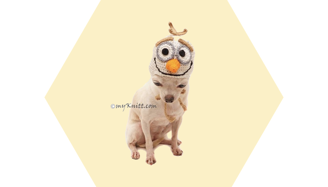 Olaf Dog Costume from MyKnitt Handmade Dog Clothes