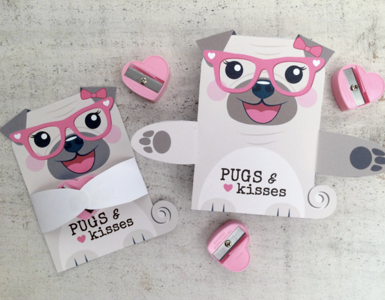 Printable Pug Valentine Set in 34 Cutest Dog Valentine's Day  Cards for Dog Lovers and Dog Moms