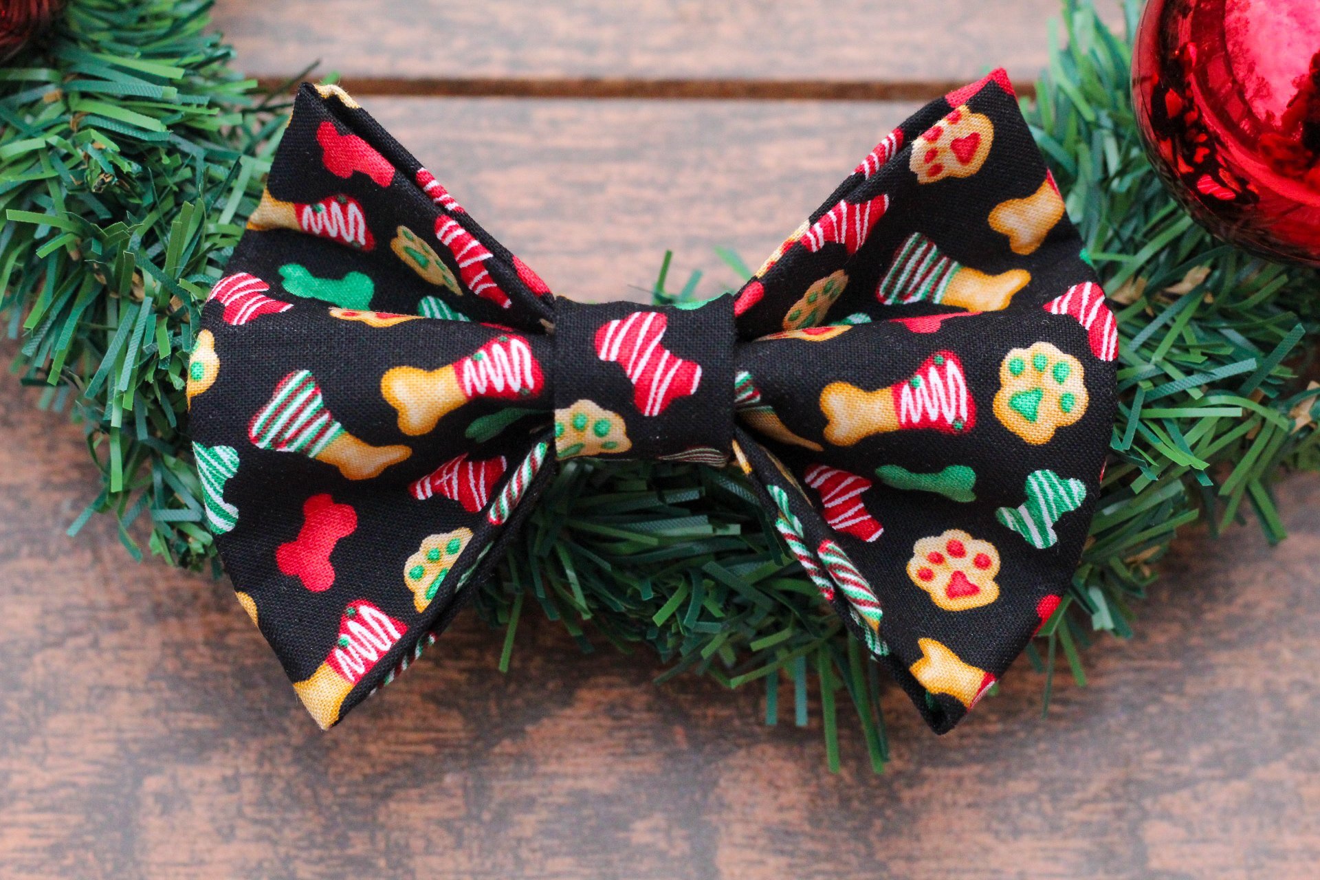 Christmas Cookie Dog Bow Tie